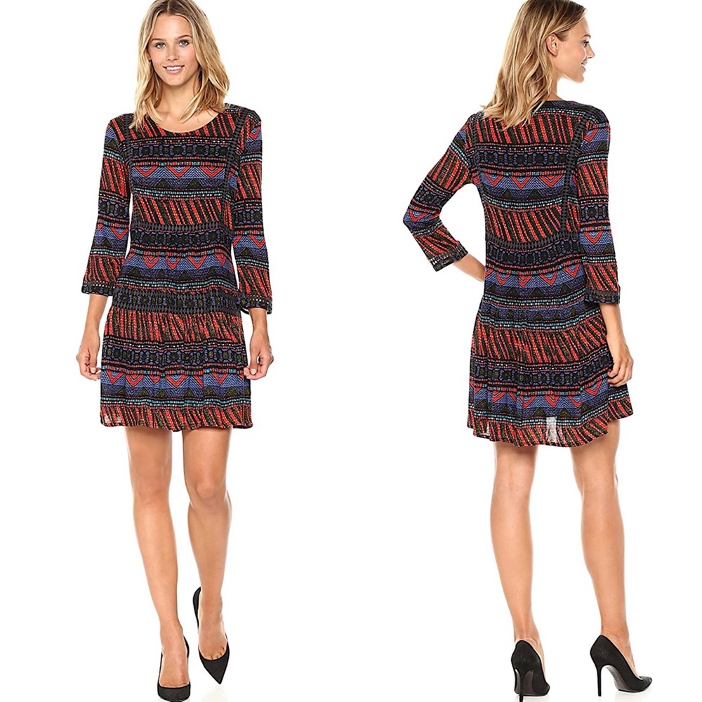 Desigual Dudeleis Knitted 3/4 Sleeve Swing Dress